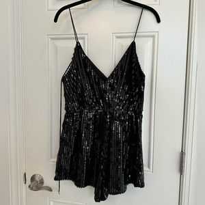 Black sequin romper